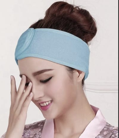 CHPN - Beauty Haarband - Haarband - Badstof haarband - Hoofdband - Make-up Haarband - Klittenband sluiting - Cosmetica Haarband - Schoonheidsspecialiste hoofdband - Lichtblauw