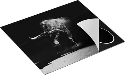 Chefcare Inductie Beschermer Stier in de Arena - Zwart Wit - 60x50 cm - Afdekplaat Inductie - Kookplaat Beschermer - Inductie Mat