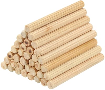 Houten Spijkers 1/4" x 2 3/8" voor Klussen, 120 Stuks met Rechte Groef, Ribbelcentrum voor Meubels, Ambachten en Deuren