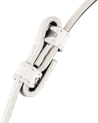 Kunstleren Skinny Riem Skinny PU Leer Verstelbare 50-93cm Slanke Dunne Tailleband Riemen met Metalen Gesp voor Dames Jean Jurk Slanke Riem Wit