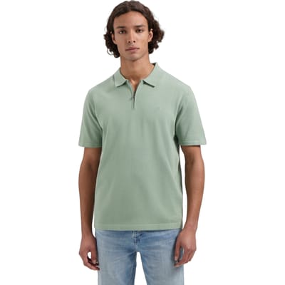 Dstrezzed Ds-dorian Zip Polo Lily Pad Size: S | Polo Shirts Outlet | Heren | Groen