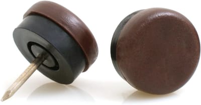 Meubelglijders - Stoelpootglijders Vloerbeschermers - Krassen Voorkomen - Met Spijker - Diameter 20 mm - Bruin Zwart