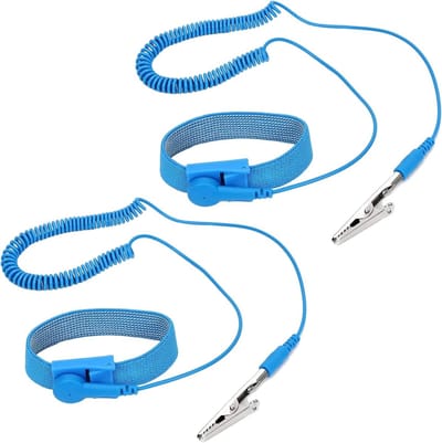 Herbruikbare anti-statische armbanden, verstelbaar en metaal, 2-pack voor aarding en comfort, 18 mm