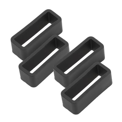Dailygoods- Horlogeband 4 Stuks - Siliconen - Zwart - Veiligheidsgesp - Comfortabel - Ademend - Geschikt voor Dames/Heren/Kinderen - Horloge