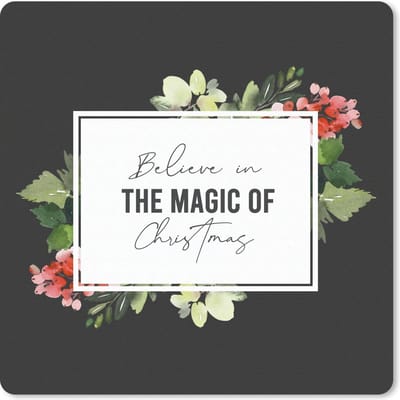Muismat 20x20 cm - Mousepad Kerst - Quote - Magie - Muismatten - Kerst - Cadeau - Kerstcadeau voor mannen en voor vrouwen