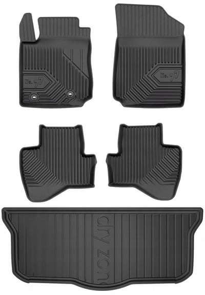FROGUM 77 Set Automatten en Kofferbakmat - Geschikt voor PEUGEOT 108 Hatchback (2014-2022) - TPE Rubber - Zwart