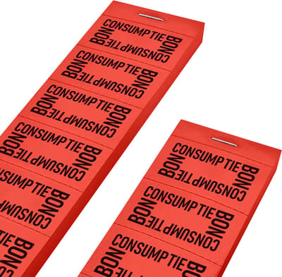 CombiCraft Consumptiebonnen met tekst consumptiebon 10 per strip rood - per 1000 bonnen