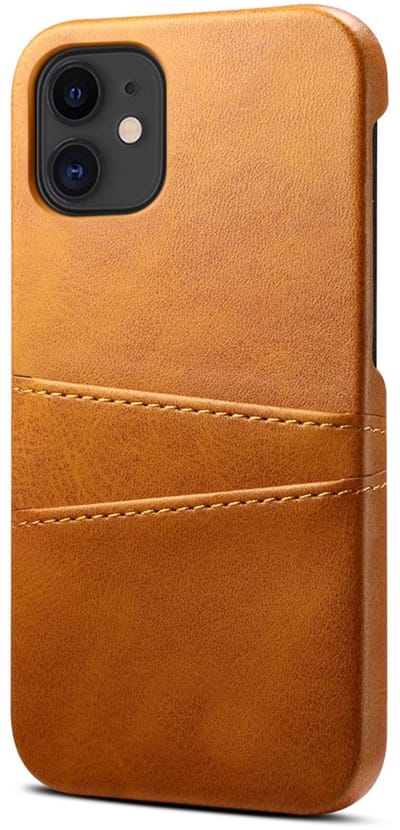 geschikt voor iPhone 13 Pro Max Pashouder Hoesje Leer - Telefoonhoesje van kunstleer met vakjes voor pasjes geschikt voor iPhone 13 Pro Max - Mobiq Leather Snap On Wallet hoesje geschikt voor iPhone 13 Pro Max tan