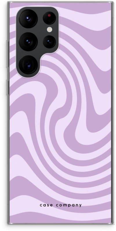 Case Company® - Hoesje geschikt voor Samsung Galaxy S22 Ultra hoesje - Swirl Paars - Soft Cover Telefoonhoesje - Bescherming aan alle Kanten en Schermrand