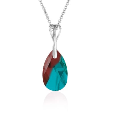 Montebello Ketting Pia DZ516H - Swarovski Druppel - 925 Zilver Gerhod. - 16mm - 50cm