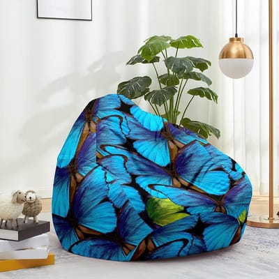 Zitzakhoes - Luie bank - Ontspannen zitten - Machinewasbaar - 80x90cm - Blauw