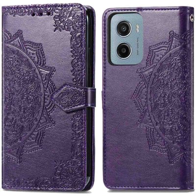 imoshion Hoesje - Geschikt voor Motorola Moto G05 / Motorola Moto E15 - Mandala Bookcase - Paars