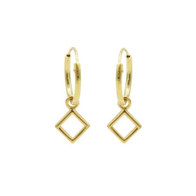 Karma symbols Oorring open square goud M2911