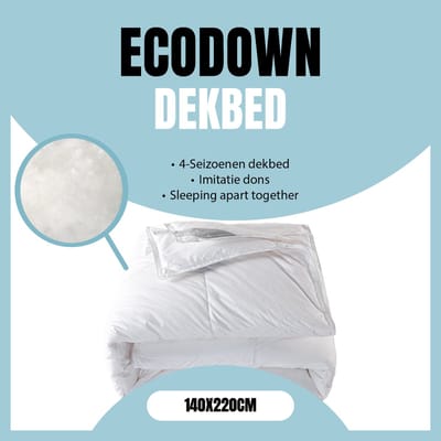 LINNICK Ecodown 4 Seizoenen Dekbed - Ecodown Dekbed 140x220 - Wit - 550 gr/m2 - Zomerdekbed & Winterdekbed - 4 Seizoenen Dekbed 140x220cm - Eenpersoons Extra Lang - Dekbedden