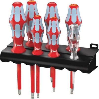 Wera 3160 i/7 Rack Schroevendraaierset VDE 7-delig Plat, Kruiskop Phillips