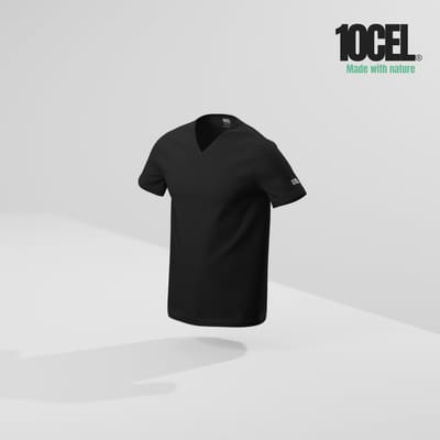 10CEL V hals T Shirt Heren - 2 pack - Anti-transpirant - Zwart - TENCEL ™ - Zijdezacht - Ademend - Anti-Bacterieel - Korte mouwen - V hals - Maat L