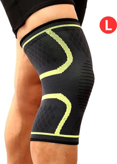 Livano Sportbrace Knie - Kniebrace - Knee Sleeves Powerlifting - Knee Support - Compressie Knie Brace - Knee Wraps - Dames - Heren - Groen - Maat L