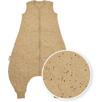 Meyco Baby Rib Mini Spot baby zomer slaapoverall jumper - toffee melange - 80cm - 0.5 TOG