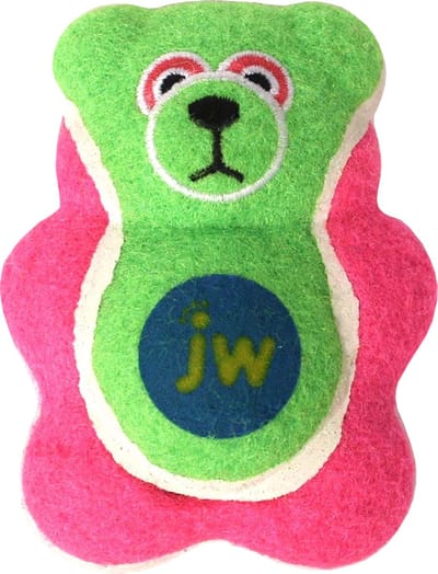 JW Bear - Hondenspeelgoed - ø 18 cm - Hondenbal - Groen/Roze - Natuurlijk rubber - L