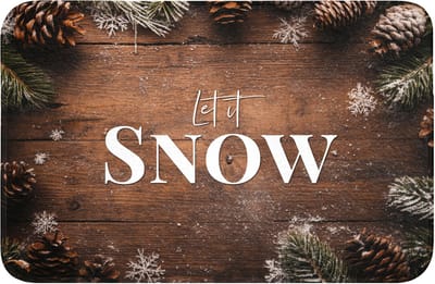 WC mat 60x40 cm - Antislip - Sneeuw - Houtlook - Quote - Let it snow - Toiletmat - Vloermat - Douchemat - Toilet tapijt - Toiletmatten