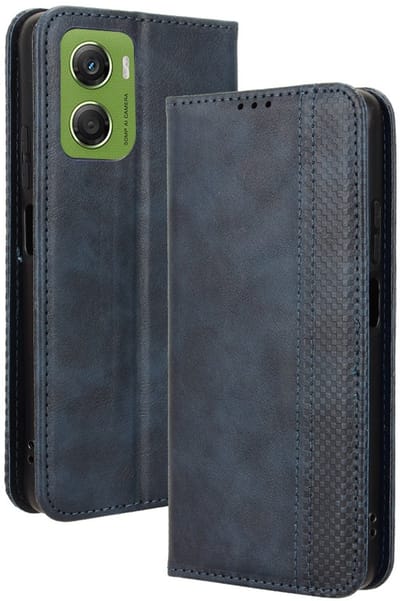 Coverup Hoesje - Geschikt voor Motorola Moto G06 / G06 Power Hoesje - Coverup Vintage Style Book Case - Blauw