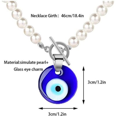 Zeeblauwe hanger met boze oog voor dames en heren, glazen kalkoen met boze ogen, geluksketting, choker, sieradenaccessoires