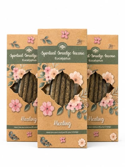 Green tree - wierook - eucalyptus - healing - spiritual smudge wierook - 3 doosjes van 8 wierookstokjes