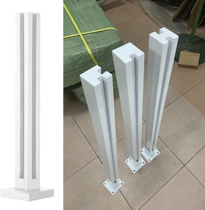Glazen Balustrade Paal - Glazenhek Spigots - Veilige Afscheiding Creëren - Duurzaam RVS 304 - 5x5cm Paal - Zilver
