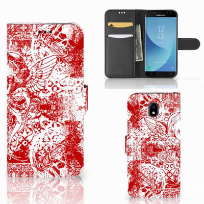 Telefoonhoesje met Naam Samsung Galaxy A30 Angel Skull Rood