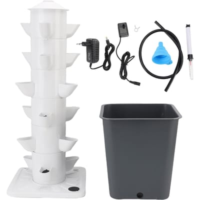 Verticaal Hydroponisch Kweeksysteem Ruimtebesparend 18 Gaten Hydroponische Toren met 10L Watertank voor white