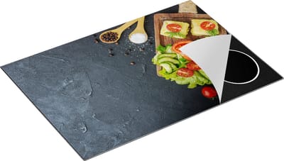 Chefcare Inductie Beschermer Groentes op een Snijplank - 75x50 cm - Afdekplaat Inductie - Kookplaat Beschermer - Inductie Mat