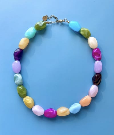 Handgemaakte ketting - ketting - handmade - handgemaakt - handmade necklace - kleuren ketting - Statement ketting met kralen - statement ketting - ketting met kralen - bubble grote kralen ketting - colour necklace - necklace - meerkleurige ketting