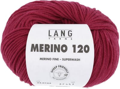 Lang Yarns Merino 120 - 162 bordeaux - Merinowol Garen