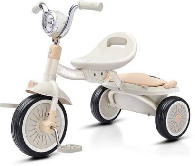 PolderGoods Opvouwbare Peuter Driewieler - Fiets voor baby & kind - Beige