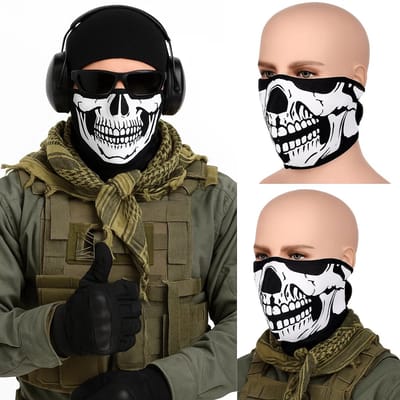 2x Skull Facemask I Doodskop Gezichtsmasker I Motor Bandana I UV Beschermiong I Morrijden I Neopreen
