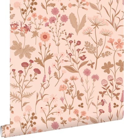ESTAhome behang veldbloemen roze - 50 x 900 cm - 132229