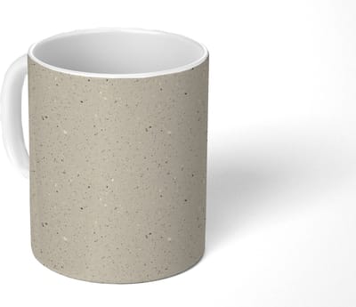 Mok - Koffiemok - Lichtbeige - Terrazzo - Grijs - Mokken - 350 ML - Beker - Koffiemokken - Theemok