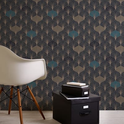 ART DECO BEHANG - Blauw Zwart Goud - AS Creation Pop Style