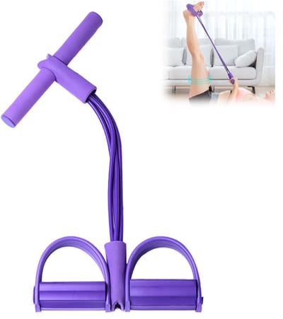 Quad-tube pedaalweerstandsband - Ab Trainer - weerstandsbanden - Multifunctionele weerstandsband - Buikspiertrainer - Paars - Latex/Kunststof