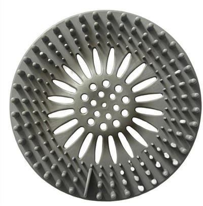 Gootsteen zeef - Afvoerputje - Haarfilter - Haarvanger - Anti haar stop - Putje - Plug - Afvoerplug - Bad / douche / wasbak / wastafel - Drain hair catcher - Siliconen - 13,3 cm - Grijs - Jonyx