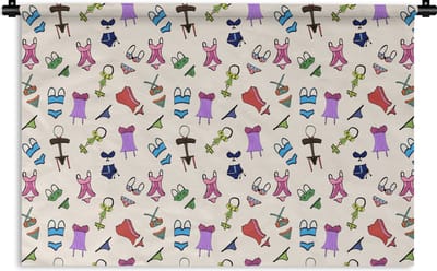 Wandkleed - Wanddoek - Lingerie - Ondergoed - Patroon - 180x120 cm - Wandtapijt