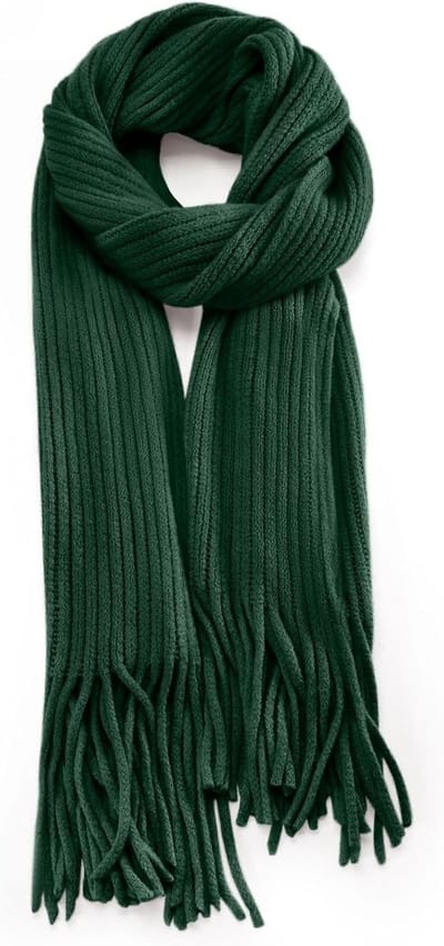Dikke gebreide wol sjaal en deken met franjes voor dames - Stijlvol en warm voor de winter, ideaal voor casual gebruik en als cadeau