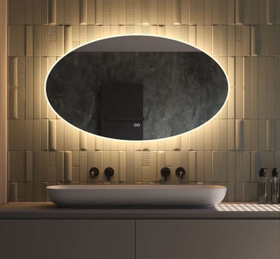 Schaere - Ovalen Badkamerspiegel - LED Verlichting - Spiegel Verwarming - Touch Sensor - Dimfunctie - 120x70 cm