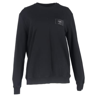 Fendi sweatshirt met ronde hals in zwart katoen
