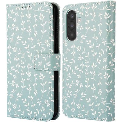 imoshion Hoesje - Geschikt voor Samsung Galaxy A36 - Design Bookcase smartphone - Smoke Green Flowers