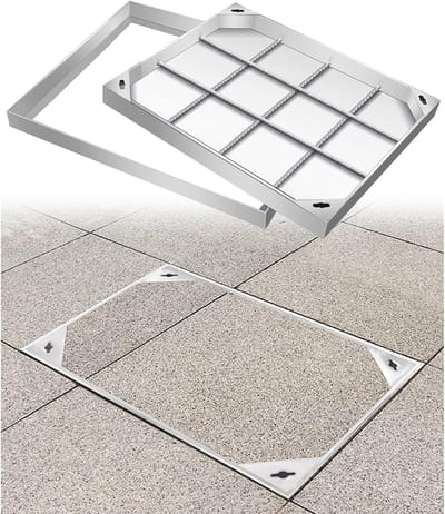 Afdekking RVS Frame - Inbouw Frame Deksel - Afwatering Verbeteren - Corrosiebestendig Hoge Weerstand - 30 x 60 cm - Zilver