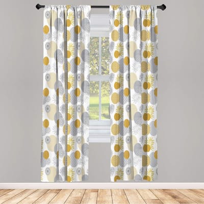 ABAKUHAUS – Oriëntaalse gordijnen 2x75x175 cm – Microfiber, halfdonker, Aardegeel