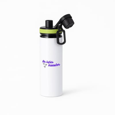 Hacebo® - de liefste meester waterfles met draaidop groen - Meester - de liefste meester - meester - verjaardagscadeau - verjaardag - cadeau - afscheidscadeau - geschenk - leuke cadeau - kado - gift - meesterdag - water fles - 850ML