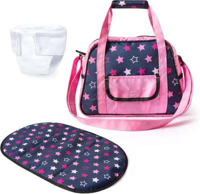 Poppenluiertas met Verschoningsmatje en Rits - Luiertas Accessoires voor Poppen