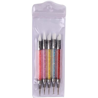 Nagelkunst Siliconen Kwast Carving Schilderen Potlood Punten Gel DIY Polish Dubbelhoofd Spiegelpoeder Sculptuur Manicure Gereedschap